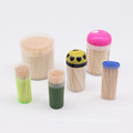 Bamboo toothpicks plastic toothpick containers